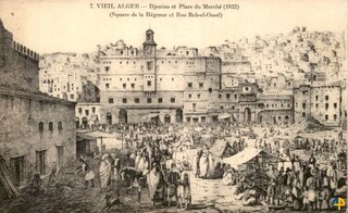 الجزائر القديمة - جنينة وساحة السوق (1832) (Square de la régence وشارع باب الواد)