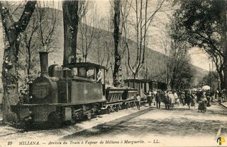 وصول القطار البخاري من ميليانا إلى Marguerite