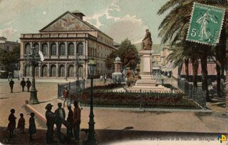 Le théâtre et la statue de Bertagna