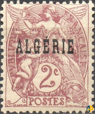 Timbre de France N° 108 surchargé ALGERIE