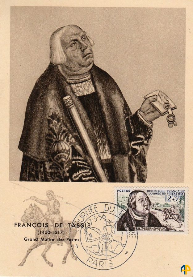 Carte Maximum de la journée du timbre 1956 Timbre poste de France n° 1054