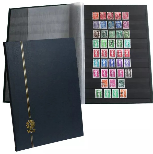PERFECTA : Classeur fixe pour timbres (Grand modèle-Pages Noires-16p.) PERFECTA : Classeur fixe pour timbres (Grand modèle-Pages Noires-16p.)