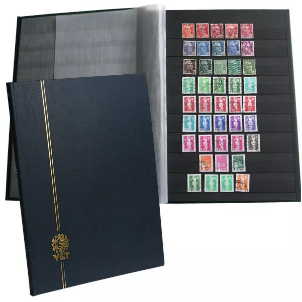 PERFECTA : Classeur fixe pour timbres (Grand modèle-Pages Noires-48p.) PERFECTA : Classeur fixe pour timbres (Grand modèle-Pages Noires-48p.)