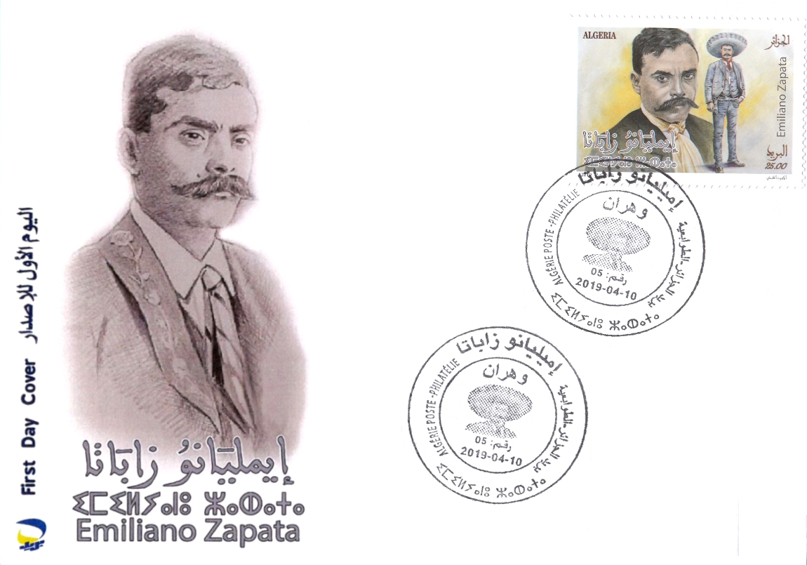 2019 Emisión n.º 05 - Sobre de Primer Día - Un sello postal con la imagen del revolucionario Emiliano Zapata, Revolución Mexicana, México